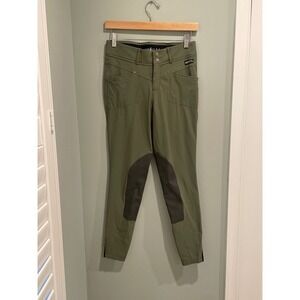 Kerrits Women's Olive Green Knee Patch Equestrian‎ Riding Breeches Size Small